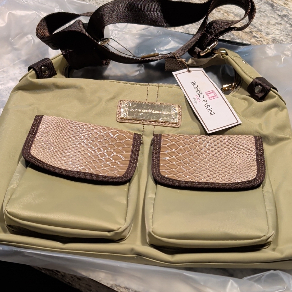 Bosisio Parini Tan And Brown Handbag